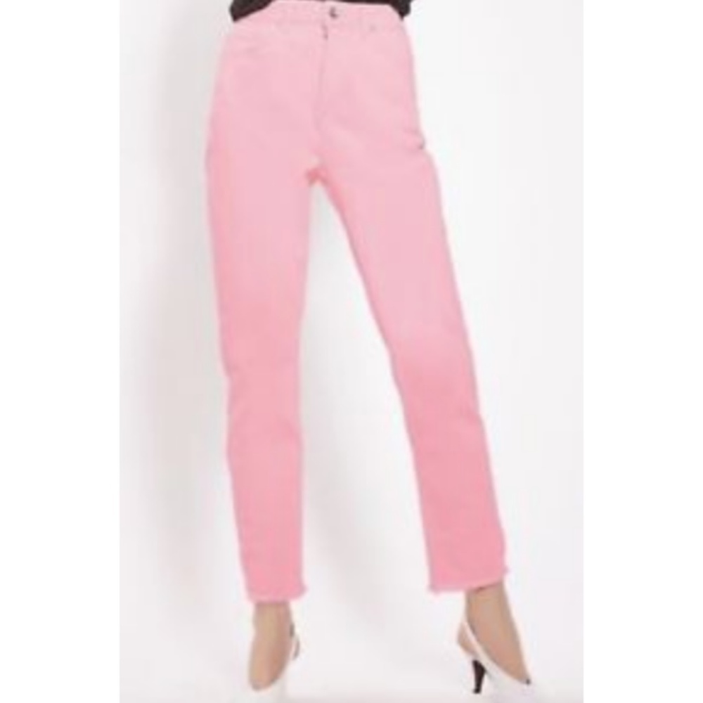 Topshop Moto Jeans Raw Hem Frayed High Waisted